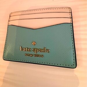 KATE SPADE Poolside blue and white credit card holder